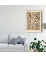 Michael Tompsett Kansas City Missouri City Map Brown Canvas Art - 20" x 25"