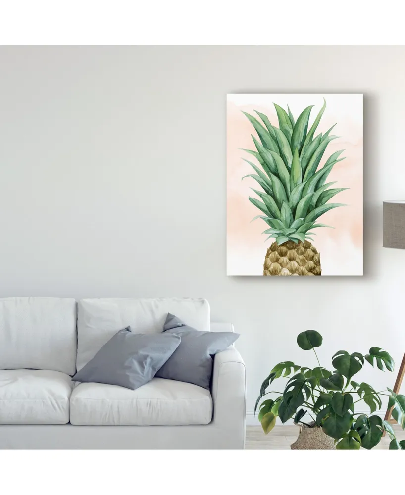 Grace Popp Pineapple on Coral Ii Canvas Art
