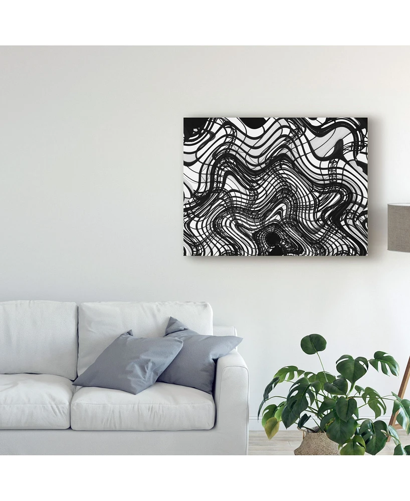 American School Black and White Ceiling Wavy Canvas Art - 20" x 25"