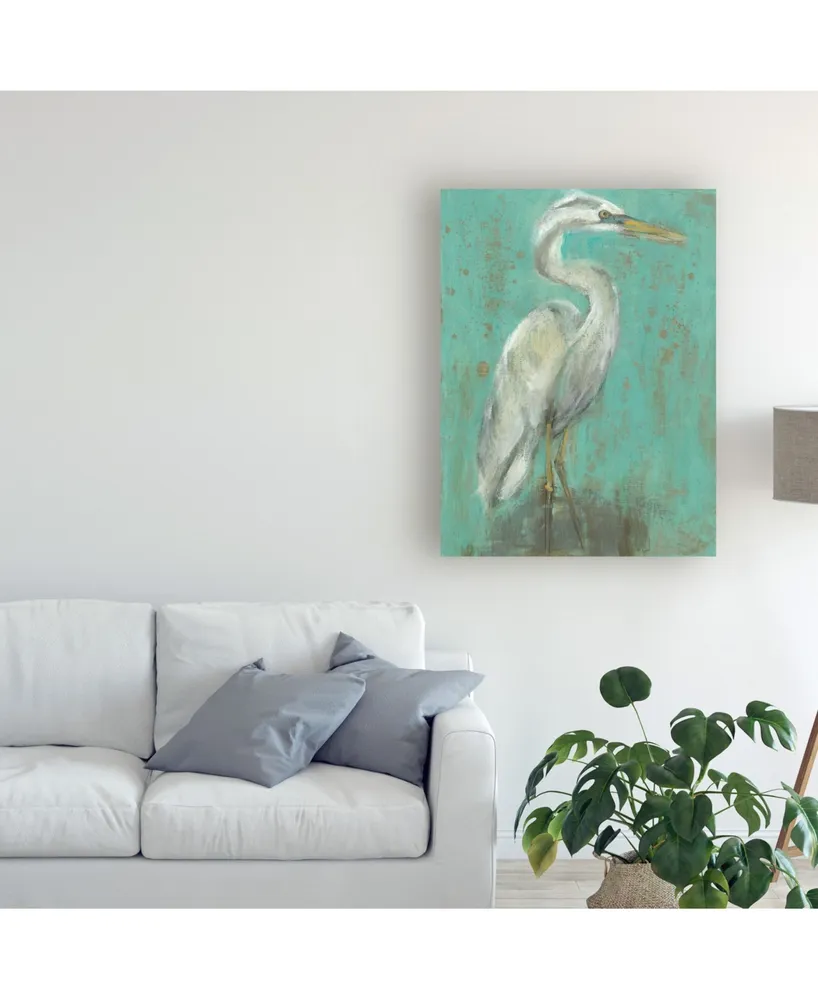 Jennifer Goldberger Sea Spray Heron I Canvas Art