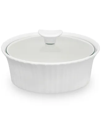 Corningware French White 1.5-Qt. Round Casserole with Glass Lid