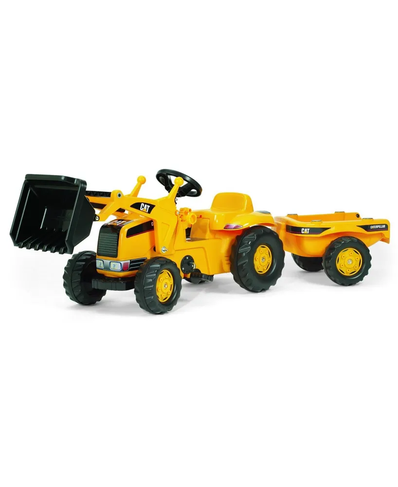 Rolly Toys Cat Kid Pedal Tractor with Front Loader and Removable Hauling Trailer