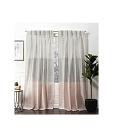 Exclusive Home Curtains Chateau Striped Faux Silk Pinch Pleat Curtain Panel Pair, 27" x 96"