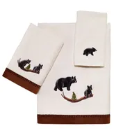 Avanti Black Playful Bears Lodge Cotton Bath Towel, 27" x 50"