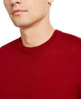 Club Room Men's Solid Crew Neck Merino Wool Blend Sweater, Created for Macy's