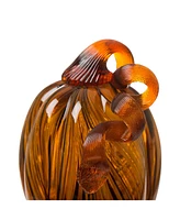 Glitzhome Striped Glass Pumpkin