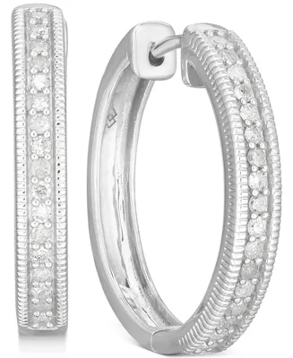 Diamond Hoop Earrings (1/2 ct. t.w.) in Sterling Silver