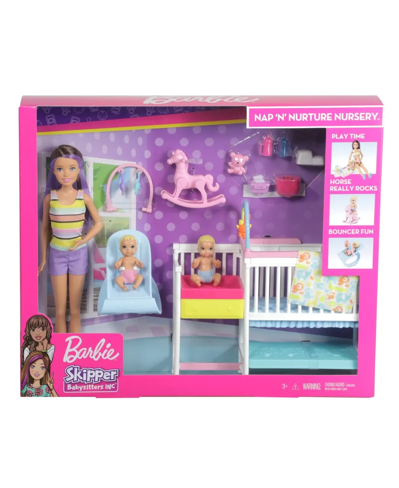 New in Open Box* Barbie Skipper Babysitters Inc. Doll & Baby Feeding Doll  #A