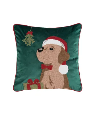 C&F Home Mistletoe Puppy Pillow, 18" x 18"