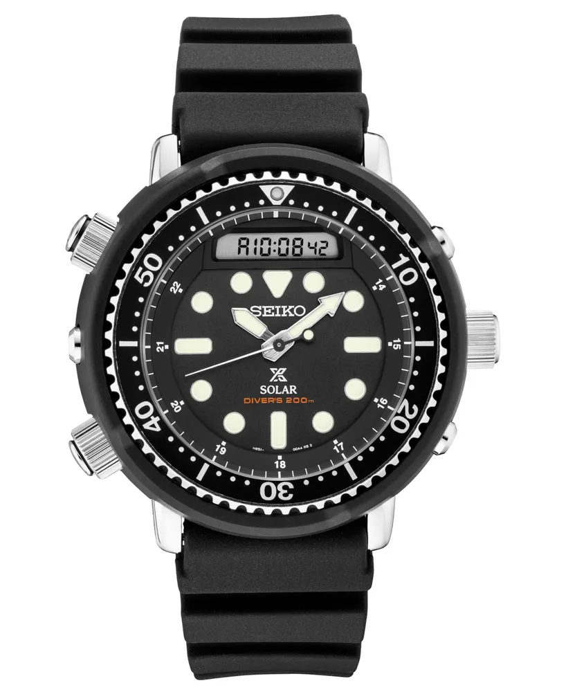 Seiko Men's Automatic Prospex Diver Black Silicone Strap Watch 45mm - Macy's