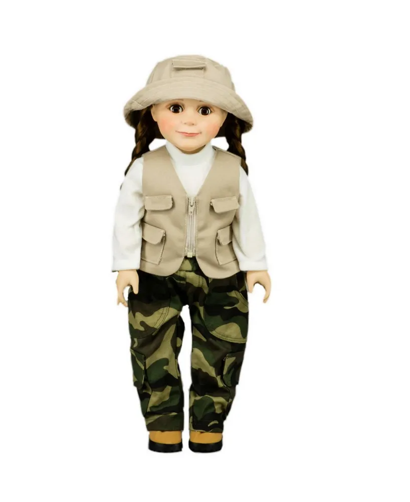 The Queen's Treasures 18 Inch Doll Clothes & Accessories, 4 Pc Fishing  Outfit With Pants, Hat, Vest & Shirt, Intended For Use With American Girl  Dolls