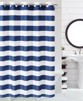 Hookless Cabana Stripe Shower Curtain with Liner, 71" x 74"