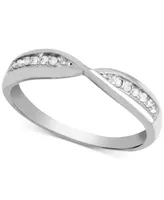 Diamond (1/10 ct. t.w.) Bypass Band Ring Sterling Silver