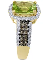 Peridot (2-5/8 ct. t.w.) & Diamond (5/8 ct. t.w.) Statement Ring in 14k Gold