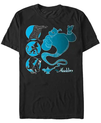 Disney Men's Aladdin Silhouette Characters Short Sleeve T-Shirt