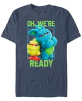 Disney Pixar Men's Toy Story 4 Ducky and Bunny We're Ready Short Sleeve T-Shirt