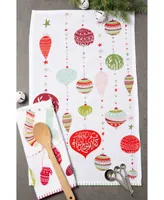 Design Imports Assorted X-mas Trimmings Printed Dishtowel Set