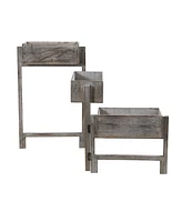 Nearly Natural 3.5-Ft. Gray Washed Expandable Decorative Planter