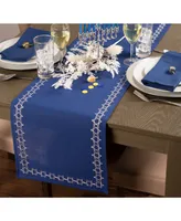 Design Imports Embroidered Star David Table Runner