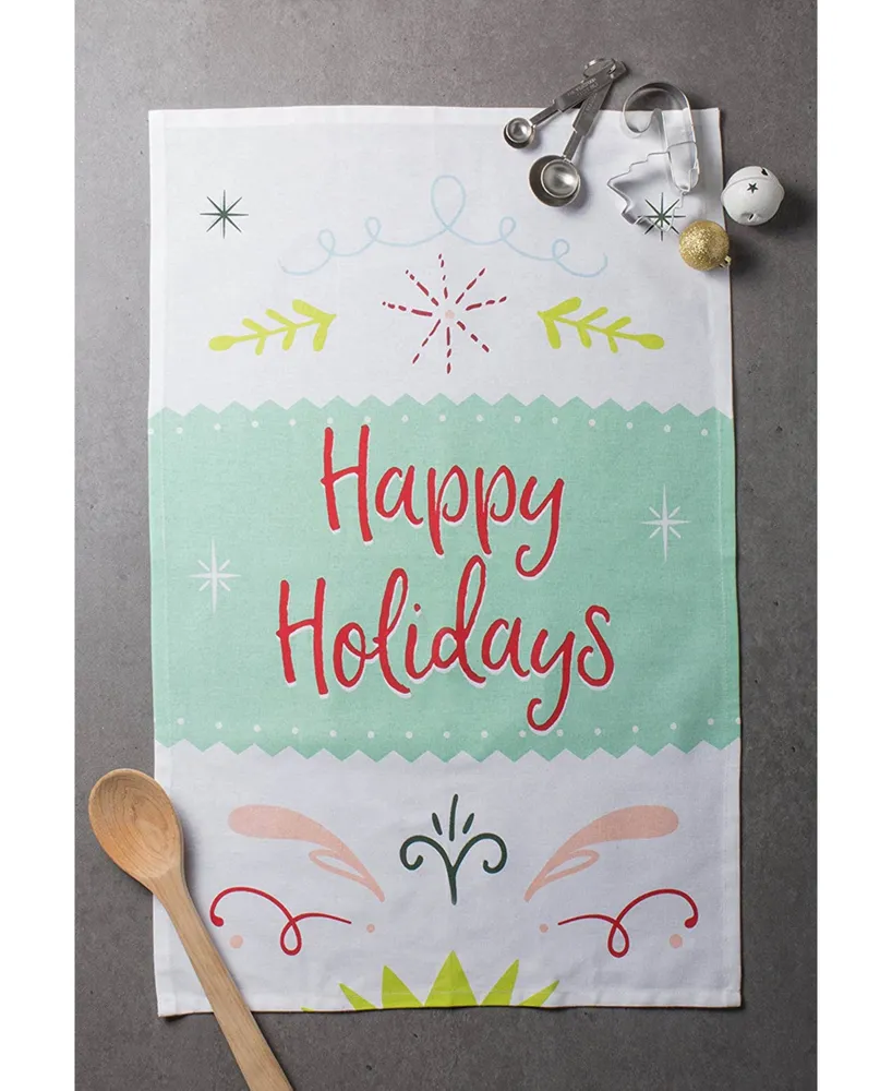 Design Imports Assorted Winter Wishes Holiday Printed Dishtowel Set