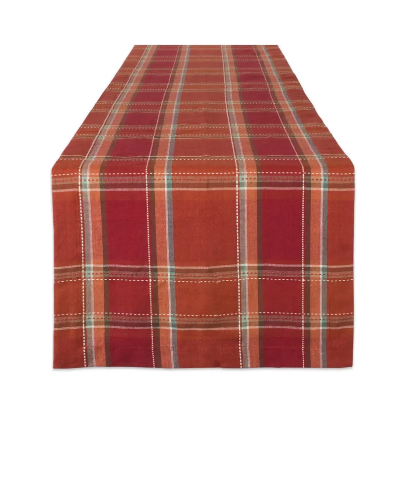 Design Imports Autumn Spice Plaid Table Runner