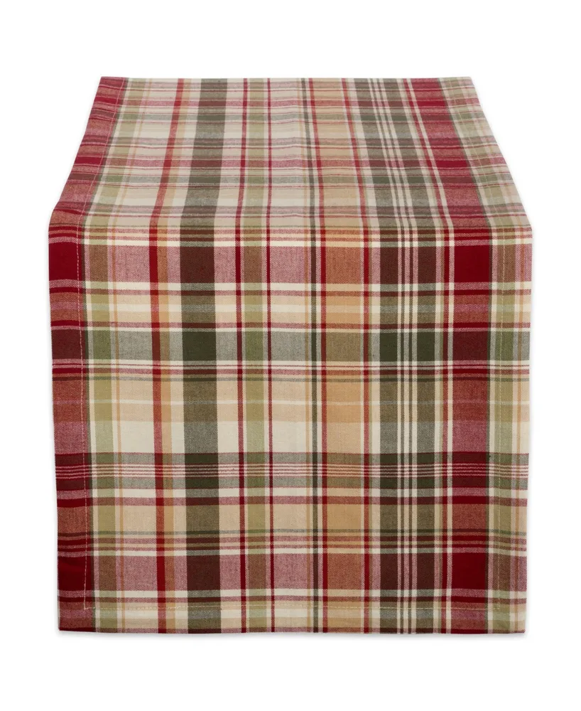 Design Imports Give Thanks Plaid Table Runner