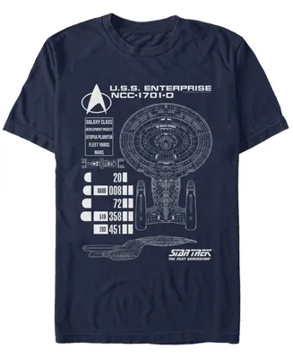 Star Trek Men's The Next Generation U.s.s. Enterprise Ncc-1701-d Schematic Short Sleeve T-Shirt