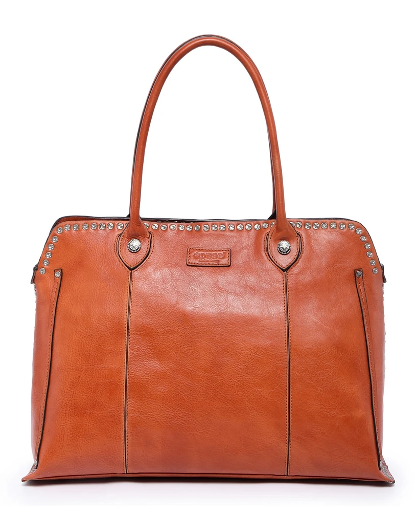 Old Trend Women's Genuine Leather Soul Stud Satchel Bag