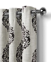 Navara Medallion Print Linen 52" x 84" Blackout Curtain Panel