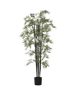 Vintage Home 72" Tall Bamboo Tree Artificial Faux Decorative in Black Poles