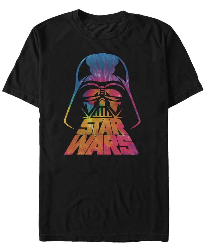 Star Wars Men's Classic Tie Dye Darth Vader Helmet Short Sleeve T-Shirt