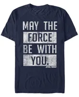 Star Wars Men's May The Force Be With You Stacked Text Short Sleeve T-Shirt