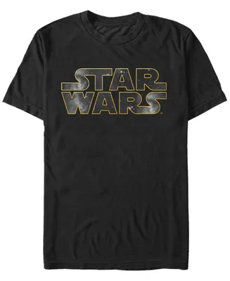 Star Wars Men's Galaxy Background Logo Short Sleeve T-Shirt