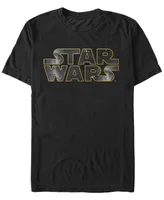 Star Wars Men's Galaxy Background Logo Short Sleeve T-Shirt