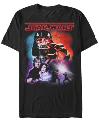 Star Wars Men's Classic Luke And Darth Vader Lightsaber Battle Short Sleeve T-Shirt