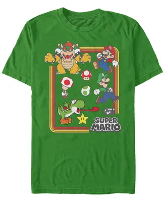 Nintendo Men's Super Mario Retro Group Playing Short Sleeve T-Shirt