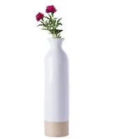 Uniquewise Cylinder Shaped Tall Spun Bamboo Floor Vase Glossy Lacquer Bamboo, Small