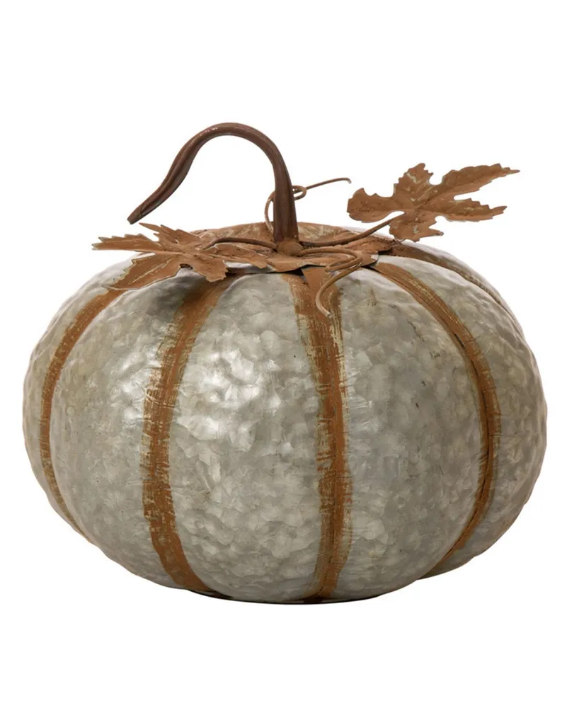 Glitzhome Galvanized Metal Pumpkin Decor