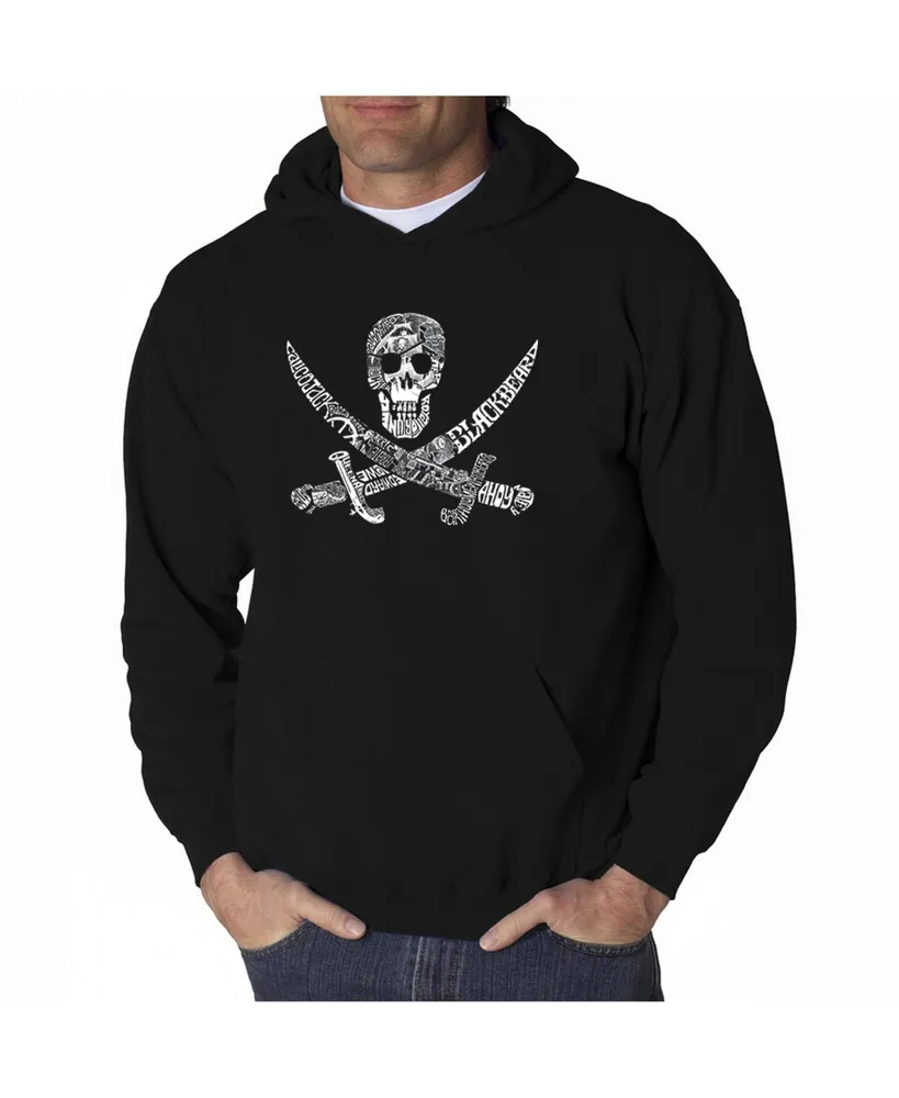 Skull and Crossbones Pirate Hoodie Men's Sweatshirt Black