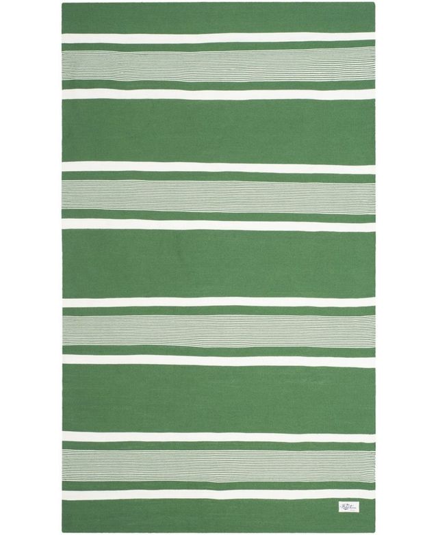 Lauren Ralph Lauren Hanover Stripe LRL2461B Green 5' X 8' Outdoor Area Rug