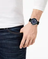 Tommy Hilfiger Men's Black Silicone Strap Watch 44mm, Created for Macy's