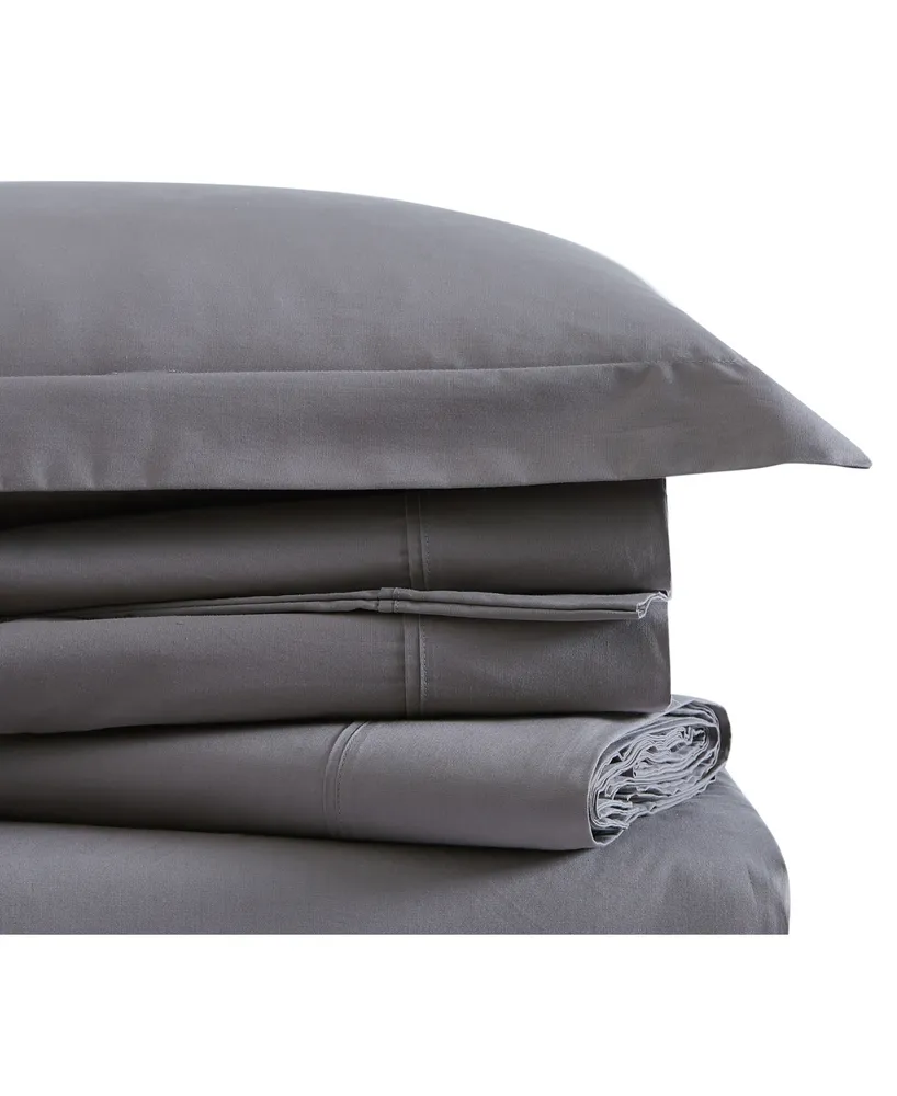 Brooklyn Loom Solid Cotton Percale Full Sheet Set