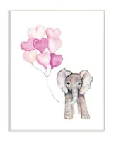 Stupell Industries Baby Elephant With Pink Heart Balloons Wall Art Collection