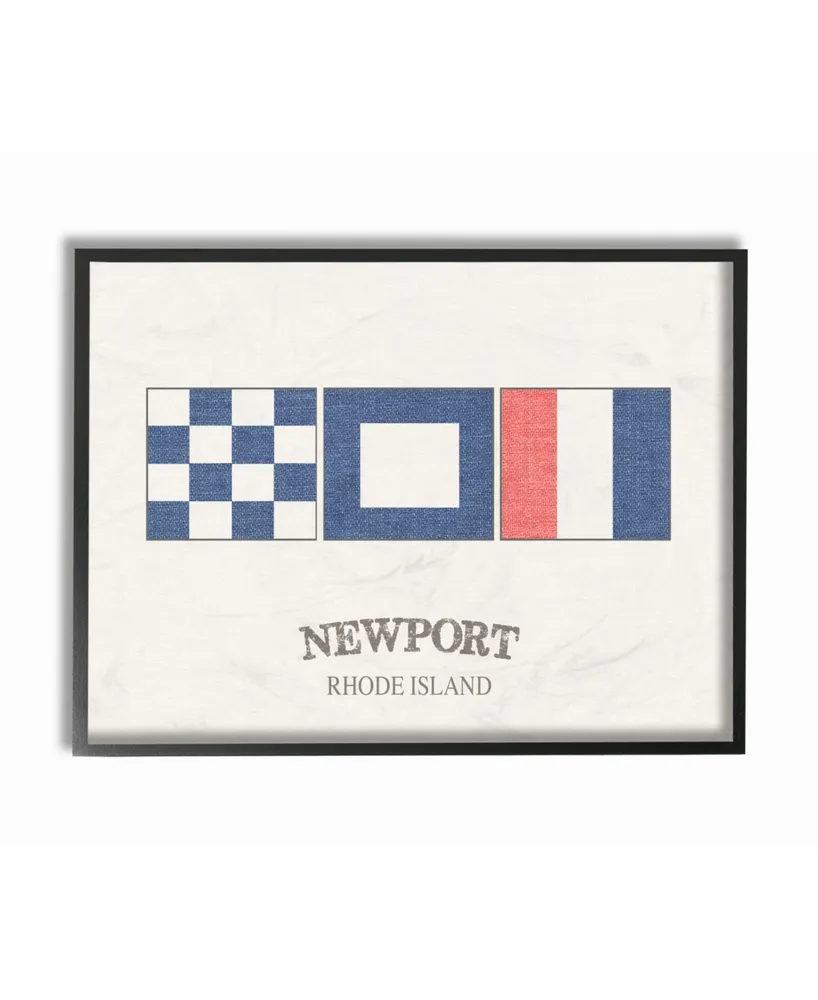 Stupell Industries Newport Rhode Island Nautical Flags Framed Giclee Art, 16" x 20"