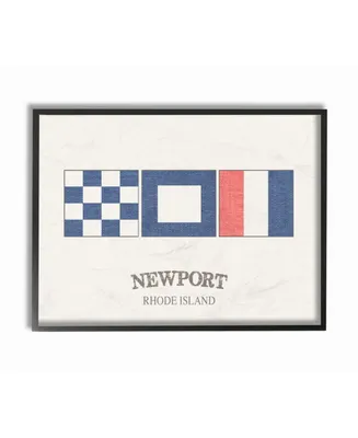 Stupell Industries Newport Rhode Island Nautical Flags Framed Giclee Art, 16" x 20"