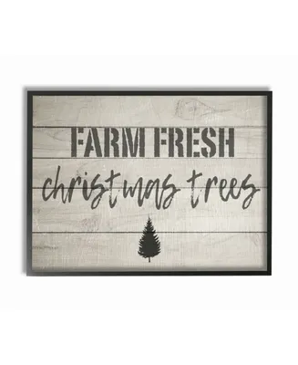 Stupell Industries Farm Fresh Christmas Trees Vintage-Inspired Sign Framed Giclee Art