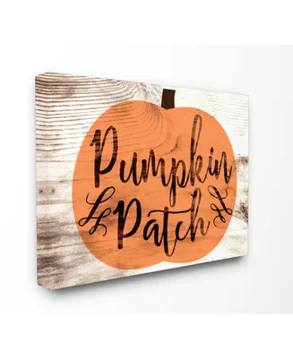 Stupell Industries Pumpkin Patch Halloween Typography Canvas Wall Art