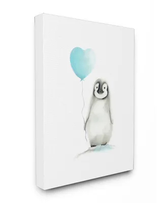 Stupell Industries Baby Penguin with Blue Balloon Canvas Wall Art