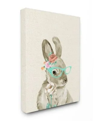 Stupell Industries Woodland Bunny With Cat Eye Glasses Art Collection