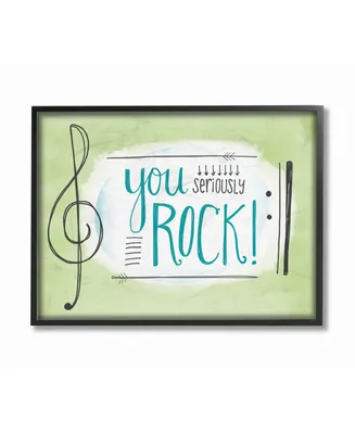 Stupell Industries You Seriously Rock! Music Symbols Framed Giclee Art, 11" x 14"